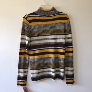 NWT maroon/plum, mustard and cream turtleneck